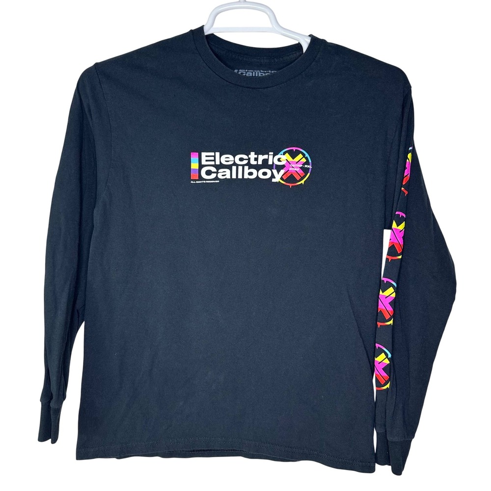 Electric Callboy Tekkno Band German Metalcore Shirt Mens Small Long Sleeve Black